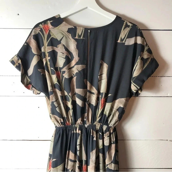 Eugenia Fernandez Tropical High Slit Floral Maxi Dress in Black Size Small - Picture 4 of 7